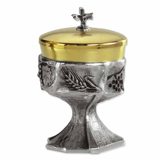 7 3/4" High Case Base of Wheat & Grapes Brass Cibroium